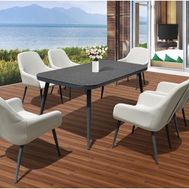 BREEZE TABLE WITH DARK GRAY STONE GLASS AND DARK GRAY ALUMINIUM 16618 BREEZE ΤΡΑΠΕΖΙ ΑΛΟΥΜΙΝΙΟΥ ΣΚΟΥΡΟ ΓΚΡΙ ΜΕ ΕΠΙΦΑΝΕΙΑ ΑΠΟ ΣΚΟΥΡΟ ΓΚΡΙ STONE GLASS 16618